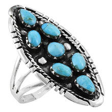 Load image into Gallery viewer, Turquoise Ring Sterling Silver 925 Genuine Gemstones Size 6 to 11 (Turquoise) (7)
