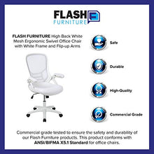 Load image into Gallery viewer, Flash Furniture High Back White Mesh Ergonomic Swivel Office Chair with White Frame and Flip-up Arms
