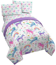 Load image into Gallery viewer, Jay Franco Unicorn Rainbow 4 Piece Twin Bed Set - Includes Comforter &amp; Sheet Set - Super Soft Fade Resistant Microfiber
