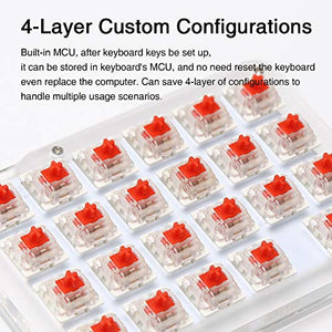 Koolertron One Handed Macro Mechanical Keyboard, Portable Mini One-Handed Mechanical Gaming Keypad 23 Fully Programmable Keys ((Blue Backlit/Blue switches))