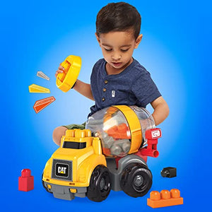 Mega Bloks CAT Cement Mixer with Big Building Blocks, Buildng Toys for Toddlers (9 Pieces)