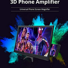 Load image into Gallery viewer, jteman 12&#39;&#39; Curved Screen Magnifier Mobile Phone 3D Magnifier Projector Screen for Movies, Videos, and Gaming Foldable Phone Stand with Screen Amplifier for iPhone,All Smartphones
