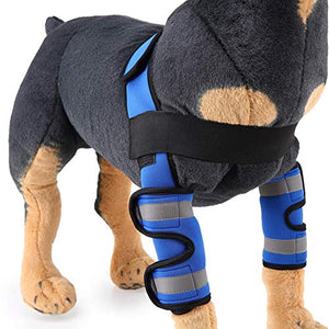 Alician 1 Pair Dogs Care Kneepad Leggings Pet Protector Surgery Injury Protective Cover  Blue S