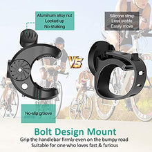 Load image into Gallery viewer, Bovon Bike Phone Mount, (Bolt Design) Sturdy Universal Motorcycle Bicycle Phone Holder Stand Compatible with iPhone Se/ 11 Pro Max/XS Max/XR/X/XS/8/8 Plus/7/7 Plus, Samsung S10/S10 Plus
