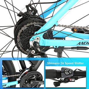 ANCHEER 350W 27.5'' Electric Bike, Electric Mountain Bike Newest 20MPH Adults Ebike with Removable 36V 10.4Ah Lithium-Ion Battery, Professional 24 Speed Gears