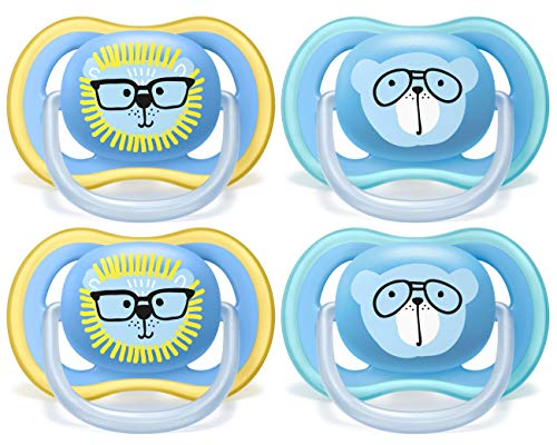 Philips AVENT Ultra Air Pacifier 18+ Months, SCF349/44, Blue, (Pack of 4)