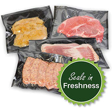 Load image into Gallery viewer, FoodVacBags 11X50 Black Back and Clear Front Vacuum Seal Rolls, Great for Display
