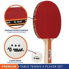Load image into Gallery viewer, Rally and Roar Premium Table Tennis Paddle Set, Includes 4 Paddles, 3-Star Balls and Carry Case
