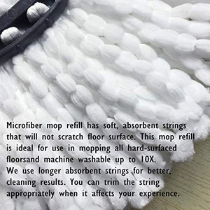 4 Pack Mop Head Replacement Microfiber Mop Refills Spin Mop Replacement Head Easy Cleaning Replacement Mop Heads Includes 2 Microfiber Cloths