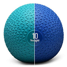Load image into Gallery viewer, Yes4All Slam Ball with Textured Surface &amp; Durable Rubber Shell (Black &amp; Blue) – Available 10, 15, 20, 25, 30, 40lbs (L. Blue - 40lbs), M6MX
