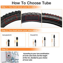 Load image into Gallery viewer, GES 26 Inch Bike Tubes, 26x1.9/1.95/2/2.1/2.125 Inch Bicycle Tube for 32mm Schrader Valve MTB, 26 x 1.95 Bike Tubes with 2 Tire Levers, 2 Pack Bike Tire Tubes 26 x 2.125
