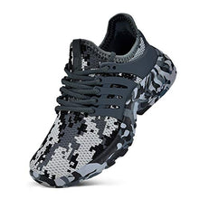 Load image into Gallery viewer, NYZNIA Boys Girls Shoes Tennis Running Lightweight Breathable Sneakers for Kids Camouflage Grey Size 1
