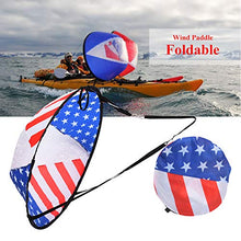 Load image into Gallery viewer, Tgoon Hot Wind Paddle, Foldable 108CM Wind Sail Paddle Flag Pattern with Transparency Window for Canoeing Kayak Sailboat
