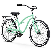 Load image into Gallery viewer, sixthreezero Around The Block Women's Single-Speed Beach Cruiser Bicycle, 24" Wheels, Mint Green with Black Seat and Grips
