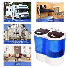 Load image into Gallery viewer, Giantex 16lbs Portable Mini Washing Machine Gravity Drain Compact Twin Tub Washer Spinner, Ideal for Dorms, Apartments, RVs, Camping
