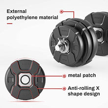 Load image into Gallery viewer, RUNWE Adjustable Dumbbell Barbell Set, Free Weight Set with Steel Connector at Home/Office/Gym Fitness Workout Exercises Training, All-Purpose for Men/Women/Beginner/Pro(33 lbs -2 Dumbbells in Total)
