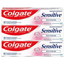 Load image into Gallery viewer, Colgate Whitening Toothpaste for Sensitive Teeth, Enamel Repair and Cavity Protection, Fresh Mint Gel, 6 Oz, Pack of 3
