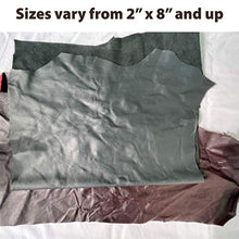 Load image into Gallery viewer, Memory Cross 3 lbs Real Cowhide Leather Scrap for Crafting - Remnants from Furniture Making, Soft and Flexible, and Sizes - 4-15 Pieces
