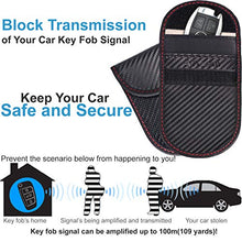 Load image into Gallery viewer, Faraday Bag for Key Fob (2 Pack), TICONN Faraday Cage Protector - Car RFID Signal Blocking, Anti-Theft Pouch, Anti-Hacking Case Blocker (Carbon Fiber Texture)
