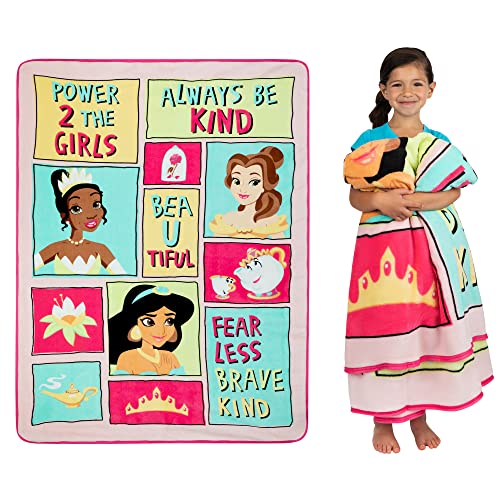 Franco Kids Bedding Super Soft Plush Micro Raschel Blanket, 62 in x 90 in, Disney Princess