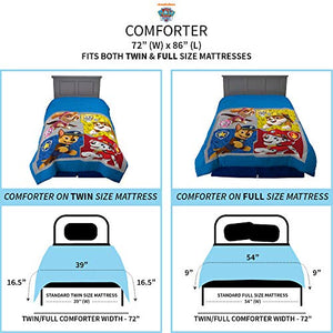 Franco Kids Bedding Super Soft Reversible Comforter, Twin/Full, Paw Patrol