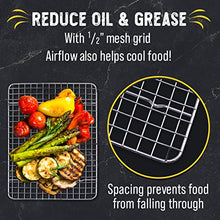 Load image into Gallery viewer, Checkered Chef Cooling Rack - Set of 2 Stainless Steel, Oven Safe Grid Wire Racks for Cooking &amp; Baking - 8” x 11 ¾&quot;

