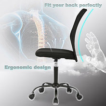 Load image into Gallery viewer, Ergonomic Office Chair Desk Chair Mesh Computer Chair Back Support Modern Executive Mid Back Rolling Swivel Chair for Women, Men (Black)

