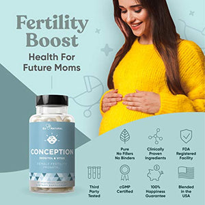 Conception Fertility Prenatal Vitamins – Regulate Your Cycle, Balance Hormones, Aid Ovulation – Myo-Inositol, Vitex, Folate Folic Acid Pills – 60 Vegetarian Soft Capsules