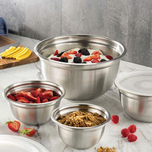 Load image into Gallery viewer, Premium Stainless-Steel Mixing Bowls with Airtight Lids (Set of 5) Nesting Bowls for Space-Saving Storage, Easy-Grip &amp; Stability Design Mixing-Bowl Set Versatile For Cooking, Baking, &amp; Food Storage
