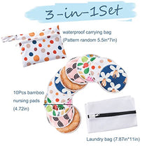 Load image into Gallery viewer, Organic Bamboo Nursing Pads for Breastfeeding - 10 Washable Pads + Wet Bag +Wash Bag, Super Absorbent Breast Pads Nipple Pads for Breastfeeding Reusable Breast Pads for Breastfeeding(Large 4.7")
