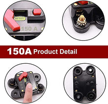 Load image into Gallery viewer, FROGBRO 150A Manual Reset Circuit Breaker Resettable Fuse Holder 12V-24V DC for Auto Car Marine Boat Motor Audio Inline Fuse and Home Solar System Amp (HX-AT002)
