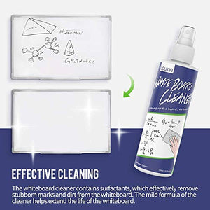 LOUKIN Whiteboard Writing Bundle | Magnetic Dry Erase Eraser (Gray) & Low-Odor Dry Erase Markers & Magnetic and Adhesive Marker Holder & Whiteboard Cleaner (3.4 oz)