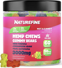 Load image into Gallery viewer, Hemp Gummies - 3000 MG - 50MG per Gummie - Hemp Oil for Pain Relief - Overall Health - Grown &amp; Made in The US

