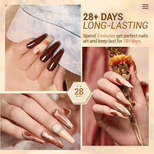 Load image into Gallery viewer, Modelones Gel Nail Polish, Nail Tips and Glue Gel Kit, 6pcs Nude Brown Glitter Gel Polish, Ultra-Portable LED Nail Lamp, Upgraded 15ml 6-in-1 Nail Glue with 240Pcs Press on Nails Nail Art Acrylic Nail
