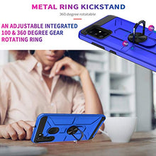 Load image into Gallery viewer, STARSHOP - T-Mobile Revvl 4 Plus Phone Case, With [Tempered Glass Protector Included] Metal Ring stand Shockproof Drop Protection Phone Cover - Blue
