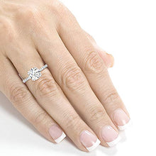 Load image into Gallery viewer, Kobelli Moissanite and Lab Grown Diamond Engagement Ring 2 1/10 CTW 14k White Gold (HI/VS, DEF/VS), 6
