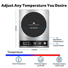 Load image into Gallery viewer, COSORI Coffee Mug Warmer &amp; Mug Set, Beverage Cup Warmer for Desk Home Office Use, Coffee gifts, Electric 24 Watt, Touch Tech &amp; LCD Digital Display, 304 Stainless Steel, 17 oz, Mug lid
