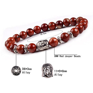 Joya Gift Buddha 8mm Beaded Bracelet for Women Men Gemstone Chakra Bracelet Jewelry for Birthday Gifts (4PCS)