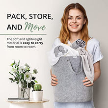 Load image into Gallery viewer, FELFA Storage Basket Set 3 - Decorative Floor Bins with Handles, Blanket Baskets for Living Room, Hamper for Toys, Plant Basket.
