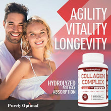 Load image into Gallery viewer, Premium Multi Collagen Peptides Capsules (Types I, II, III, V, X) - Anti-Aging, Hair, Skin and Nails, Digestive &amp; Joint Health Supplement, Hydrolyzed Collagen Pills, Women &amp; Men (90 Collagen Capsules)
