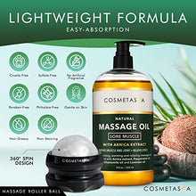 Load image into Gallery viewer, Cosmetasa Massage Oil for Sore Muscles with Roller Ball - Soothes Joints &amp; Muscles with Arnica, Lavender Oil, Peppermint Oil &amp; Chamomile Extract
