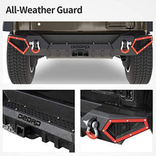 Load image into Gallery viewer, OEDRO Rear Bumper Compatible with 2018-2022 Jeep Wrangler JL &amp; Unlimited JLU (2/4 Doors), Rock Crawler Full Width Bumper with Hitch Receiver &amp; 2 x D-Rings

