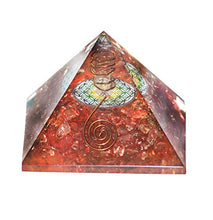 Load image into Gallery viewer, Crocon Red Onyx Orgone Pyramid | Flower of Life | Energy Generator | Chakra Balancing | Reiki Healing | Aura Cleansing | Meditation | Good Luck| Size 2.5-3 Inche
