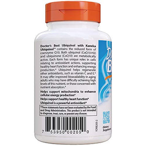 Doctor's Best Ubiquinol with Kaneka QH, Non-GMO, Gluten Free, Soy Free, Heart Health, 100 mg, 60 Softgels