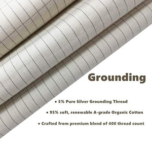 Grounding Sheet Silver Fiber Grounding Mat with Grounded Connection Cord Safe Sleep Therapy EMF Protection (76x80in)
