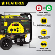 Load image into Gallery viewer, Champion Power Equipment 76533 4750/3800-Watt Dual Fuel RV Ready Portable Generator with Electric Start

