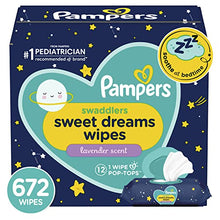 Load image into Gallery viewer, Pampers Swaddlers Sweet Dreams Sensitive Baby Wipes 12-Pack, 672 Total Wipes
