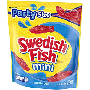 SWEDISH FISH Mini Candy, Original Flavor, 1 Party Size Bag (2 lb 12.8 oz.)