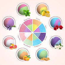 Load image into Gallery viewer, Aprilis Bath Bombs Gift Set, Organic &amp; Natural Essential Oil Bath Bombs for Dry Skin Moisturizing, Handmade Fizzy Spa Bath Set, Perfect Christmas/Birthday Gift for Women and Kids, Pack of 8
