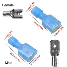 Load image into Gallery viewer, 180pcs Fully Insulated Wire Crimp Terminal Nylon Quick Connectors Wiring Male/Female Spade,YuCool Disconnect Electrical Connectors Assortment Kit AWG 22-16, 16-14, 12-10
